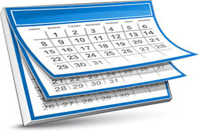 picture of a monthly calendar
